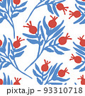 Retro illustration with pomegranates. Vector 93310718