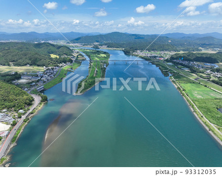 高知県四万十市　四万十川と四万十大橋 93312035