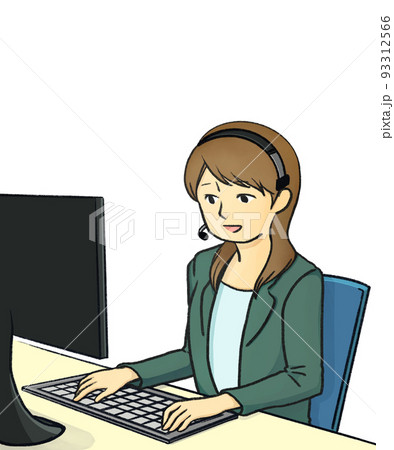 オペレーターの仕事をする女性 93312566