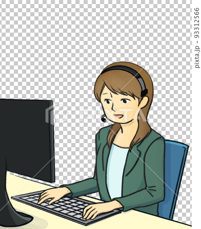 オペレーターの仕事をする女性 93312566