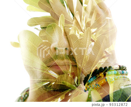 Artistic close up double exposure portrait Artistic close up double exposure portrait 93312872