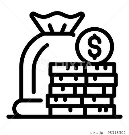 Deposit money icon, outline style Deposit money icon, outline style 93313502