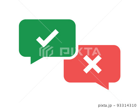 Do and Dont or Like and Unlike Icons w Positive and Negative Symbols Do and Dont or Like and Unlike Icons w Positive and Negative Symbols 93314310