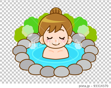 Illustration material of a woman bathing in a... - Stock Illustration ...