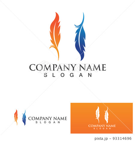 feather pen write sign logo template app icons 93314696