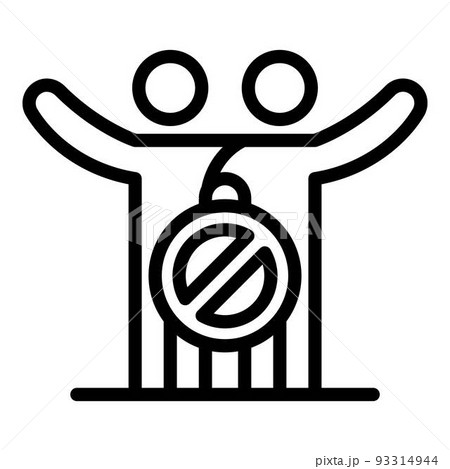 No hugs icon, outline style 93314944