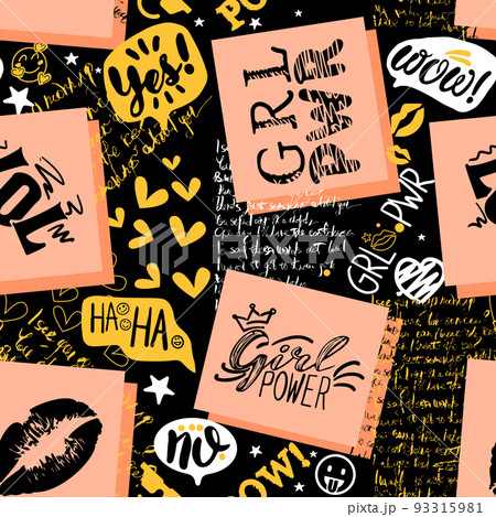 Seamless pattern of patched phrases Seamless pattern of patched phrases 93315981