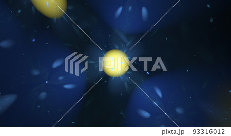 Fractal abstract background, blue and yellow colours 93316012