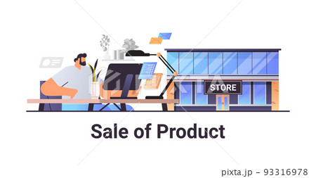 businesspeople analyzing sale of product in store responsibility of co2 emission free trading carbon tax credit 93316978