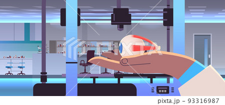 researcher hand holding eyeball model printed...のイラスト素材 [93316987] - PIXTA