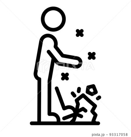 Person stumbles icon, outline style 93317058