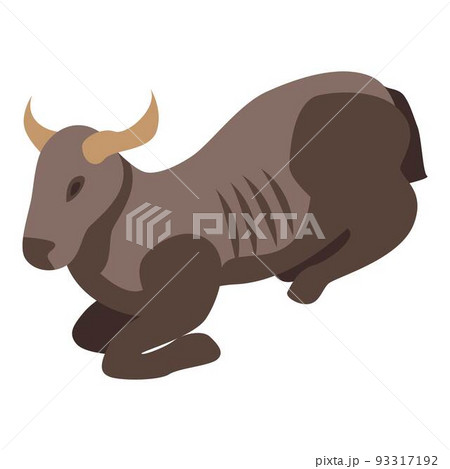 Wildebeest icon, isometric style 93317192