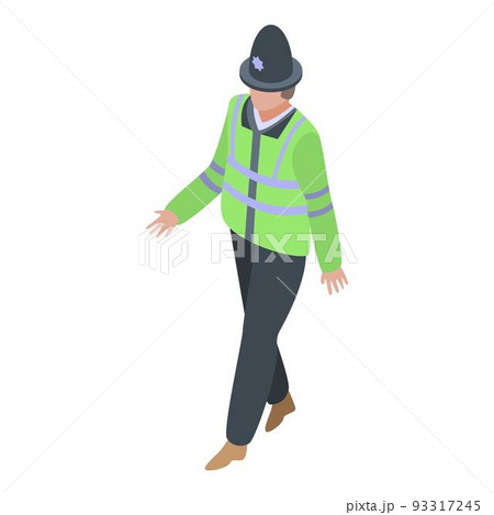 Policeman walking icon, isometric style Policeman walking icon, isometric style 93317245