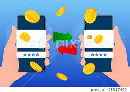 Send money. Earn money online. Online internet banking. Vector stock illustration. 93317496