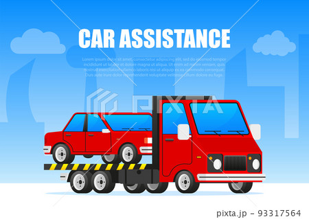 Car Service and Roadside Assistance. Car towing truck 93317564
