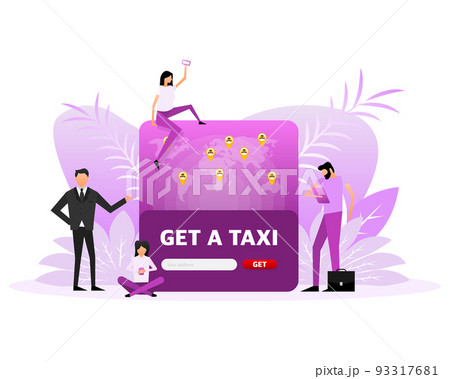 Get a taxi people, great design for any purposes. Business people illustration Get a taxi people, great design for any purposes. Business people illustration 93317681