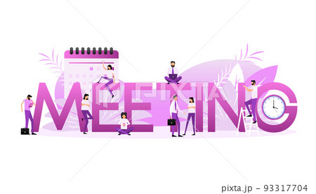 Meeting sign people. Vector illustration design. Business banner Meeting sign people. Vector illustration design. Business banner 93317704
