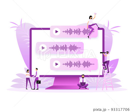 Voice messages bubbles, Message notification. Messengers and social media. Vector illustration. Voice messages bubbles, Message notification. Messengers and social media. Vector illustration. 93317706