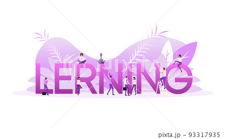 Learning people in flat style. Design template vector. Flat vector illustration Learning people in flat style. Design template vector. Flat vector illustration 93317935
