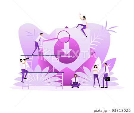 Download files people. Cloud technology. Smartphone vector icon 93318026