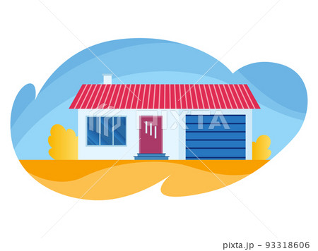 Home, cottage or residential building vector icon. Cartoon exterior facade of family real estate or mansion apartments. Urban property. Isolated building Home, cottage or residential building vector icon. Cartoon exterior facade of family real estate or mansion apartments. Urban property. Isolated building 93318606