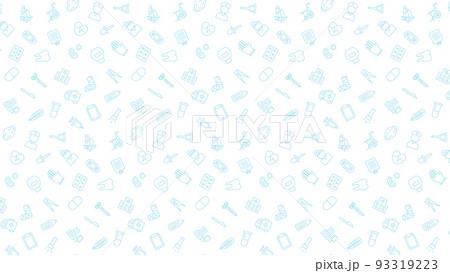 横方向のミニ医療パターンイラスト(背景なし) 93319223