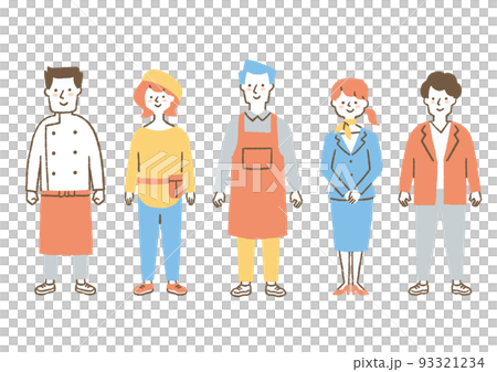 いろんな職業の人_セット_色 93321234