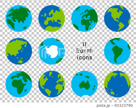 simple earth icon set, simplistic flat design, blue earth simple earth icon set, simplistic flat design, blue earth 93323790