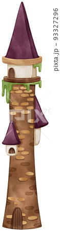 Fairy tale forest wonderland watercolor icon png 93327296