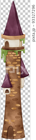 Fairy tale forest wonderland watercolor icon png 93327296
