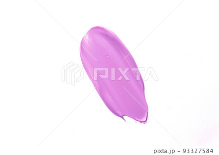 Pastel purple beauty swatch, skincare and makeup cosmetic product sample texture isolated on white background, make-up smudge, cream cosmetics smear or paint brush stroke closeup 93327584