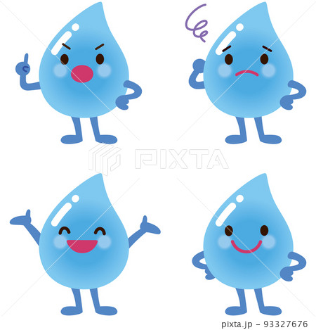 水滴のキャラクター　水道　水　環境 93327676