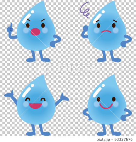 水滴のキャラクター　水道　水　環境 93327676