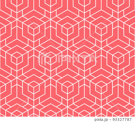 The geometric pattern with lines. Seamless vector background. White and pink texture. Graphic modern pattern. Simple lattice graphic design 93327787