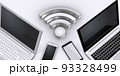 コンピュータデバイスとWi-Fi通信のイメージ 93328499