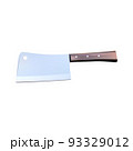 Cleaver knife kitchenware on white background 93329012