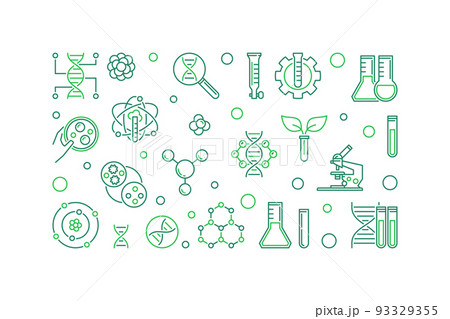 Bio-Engineering vector line banner. Biotechnology illustration 93329355