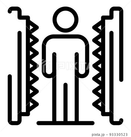 Man got under the press icon, outline style 93330523
