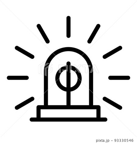Police flasher icon, outline style Police flasher icon, outline style 93330546