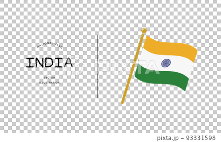 インドの国旗アイコン ベクターイラスト インドの国旗アイコン ベクターイラスト 93331598