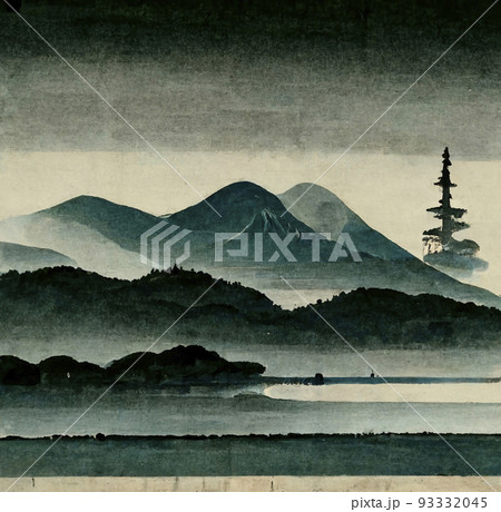 浮世絵風イラスト　風景「AI生成画像」 93332045