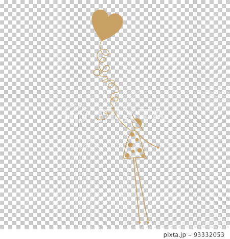 icon Line Art Simple Line ハートの風船と私 icon Line Art Simple Line ハートの風船と私 93332053