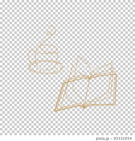 圖標線條藝術簡單線條咖啡時間 圖標線條藝術簡單線條咖啡時間 93332054