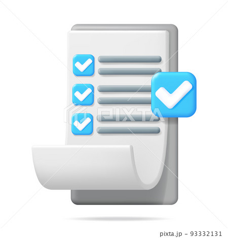 3D Paper Clipboard Holder with Checklist Symbol 93332131