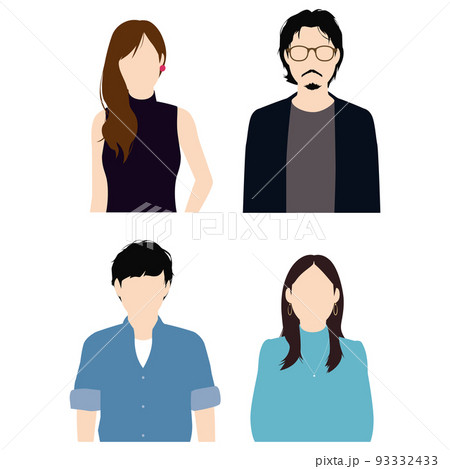 人物シルエット⑩ 93332433