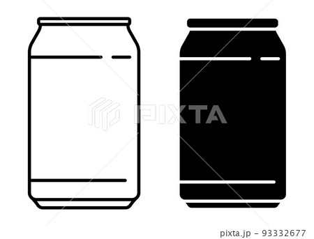Linear icon, aluminum can for soft drinks. Storing cocktails and soda in jar. Simple black and white vector isolated on white background Linear icon, aluminum can for soft drinks. Storing cocktails and soda in jar. Simple black and white vector isolated on white background 93332677
