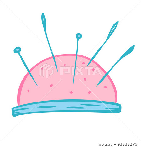Sewing item needle bed. Vector colorful illustration Sewing item needle bed. Vector colorful illustration 93333275