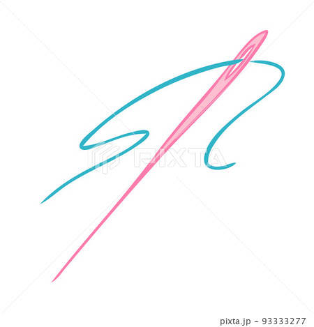 Needle with thread. Modeling tools. Vector illustration 93333277