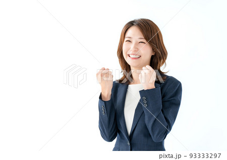ビジネス　ガッツポーズ　女性 93333297