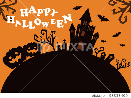 ハロウィン 横長テンプレート ポスター チラシ バナー等 のイラスト素材